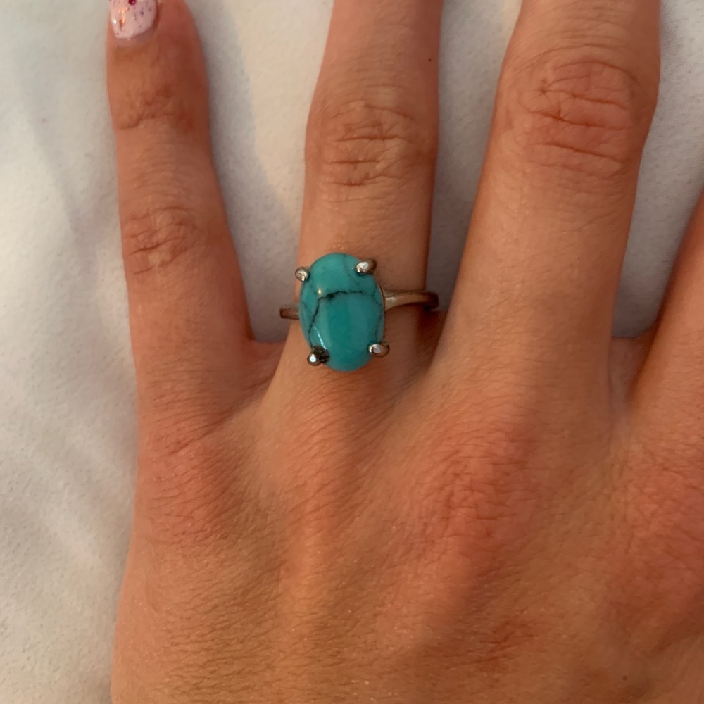 Silver Ring With Teal Stone